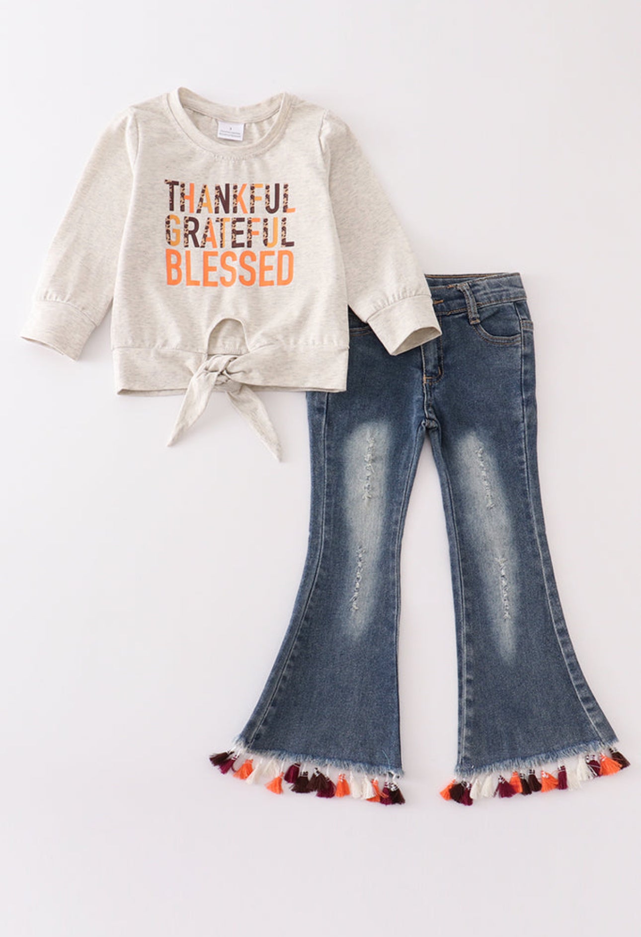 Thanksgiving Denim Bell Pants Set