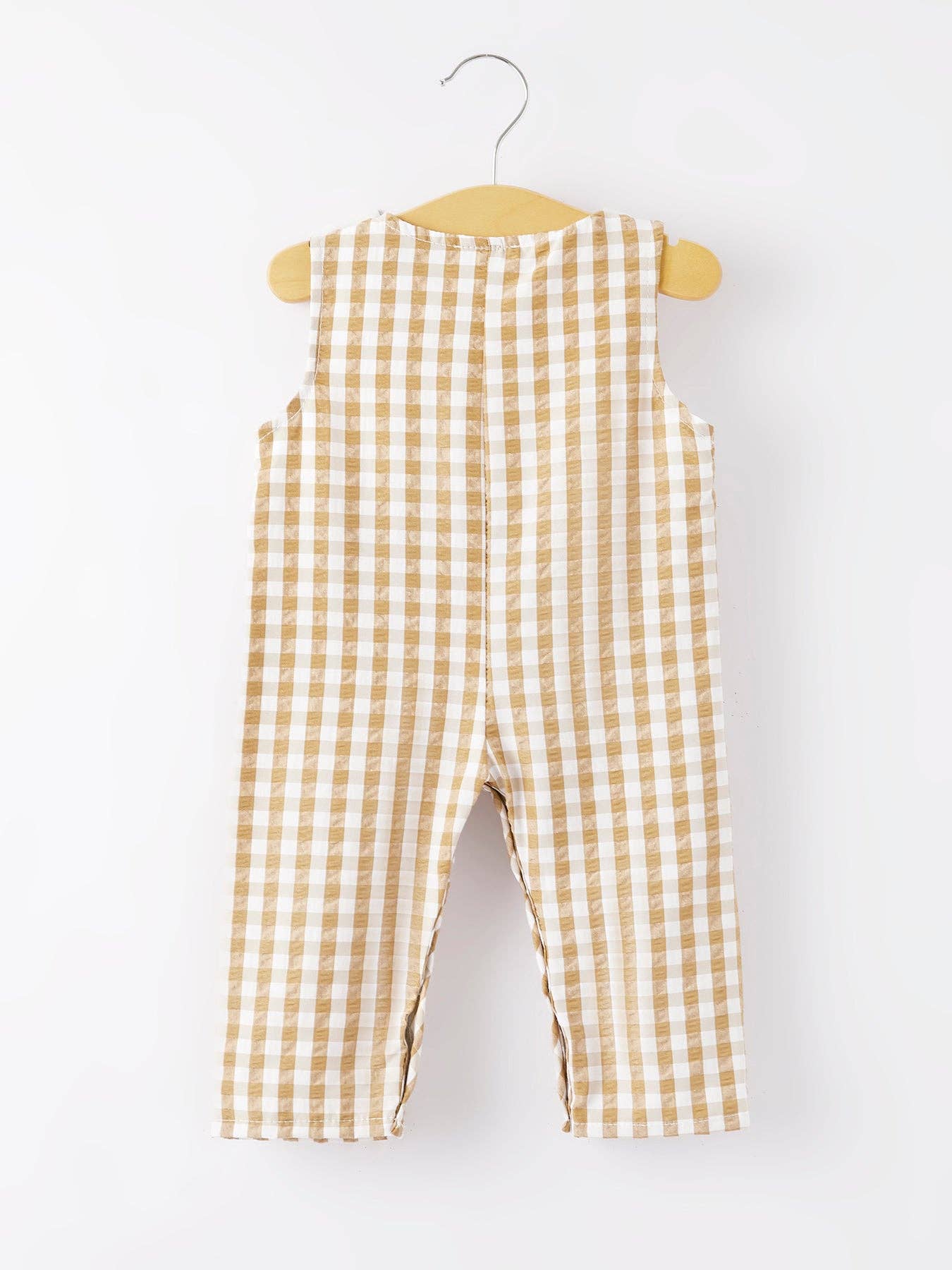 Boys Thanksgiving Smocking Plaid Romper