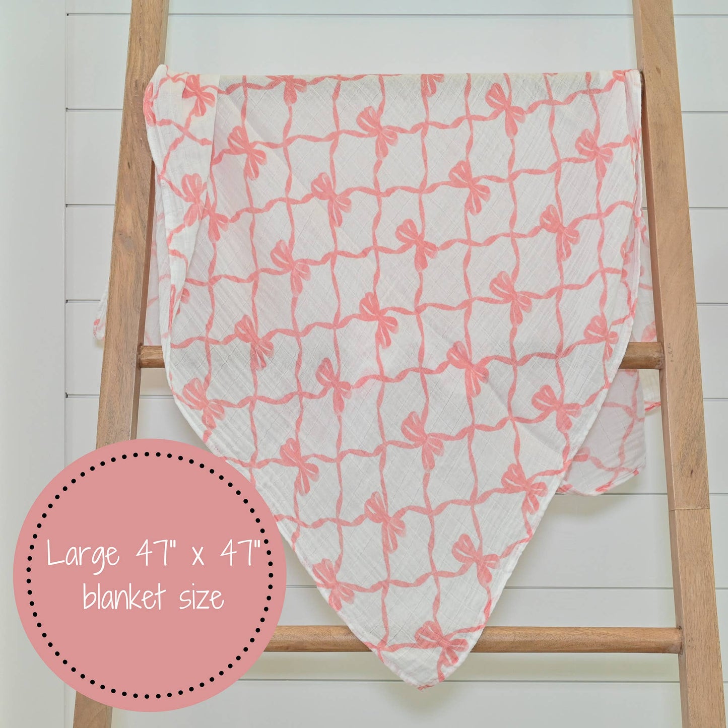 Pink Bows Swaddle Blanket