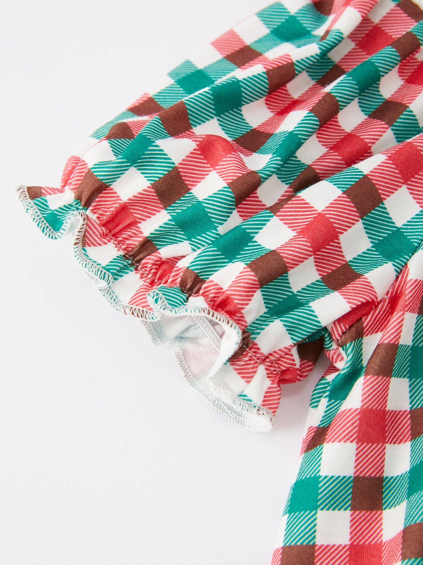 Christmas Plaid Smocking Girls Outfits Set