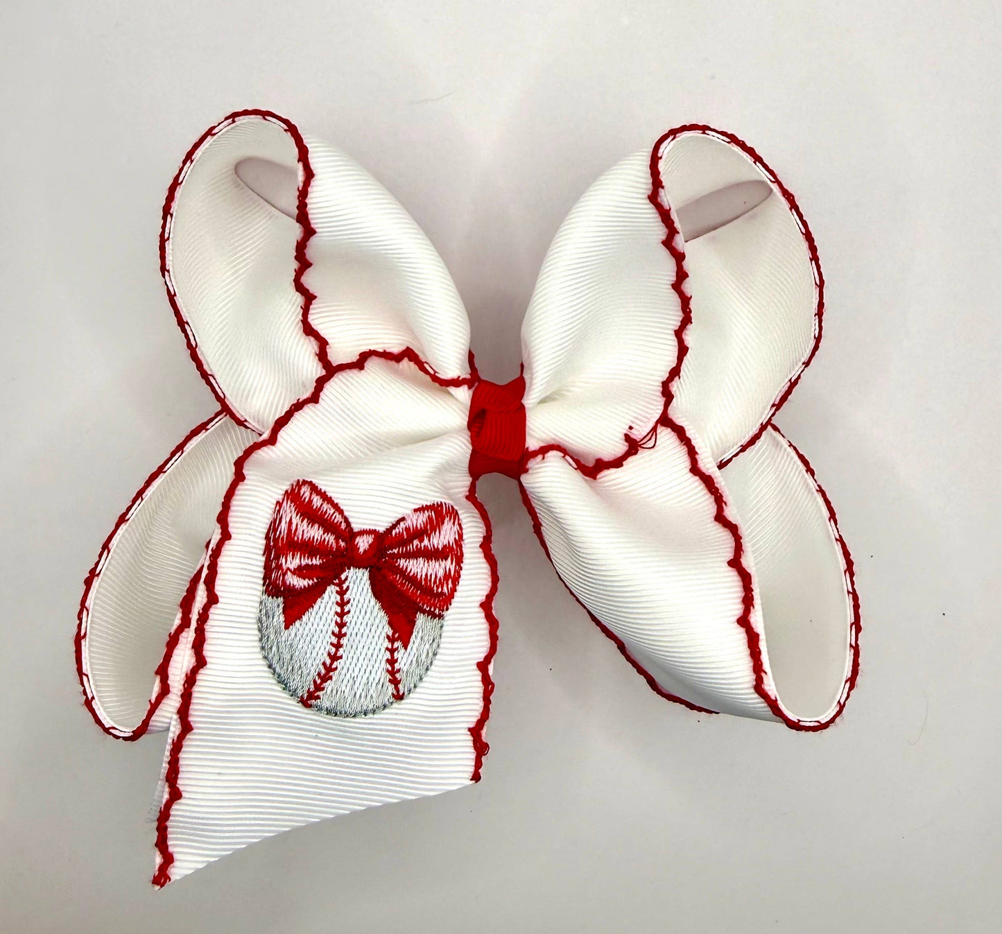 Baseball Moonstitch Bow