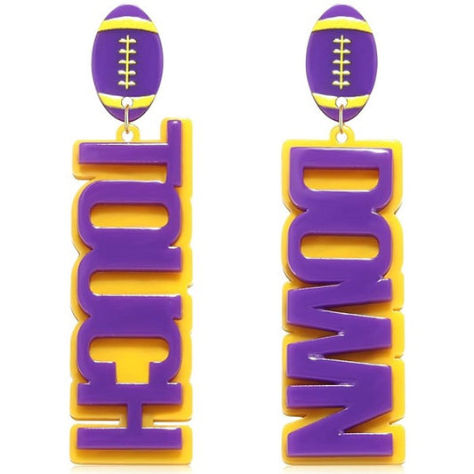 Touch Down Football Earrings