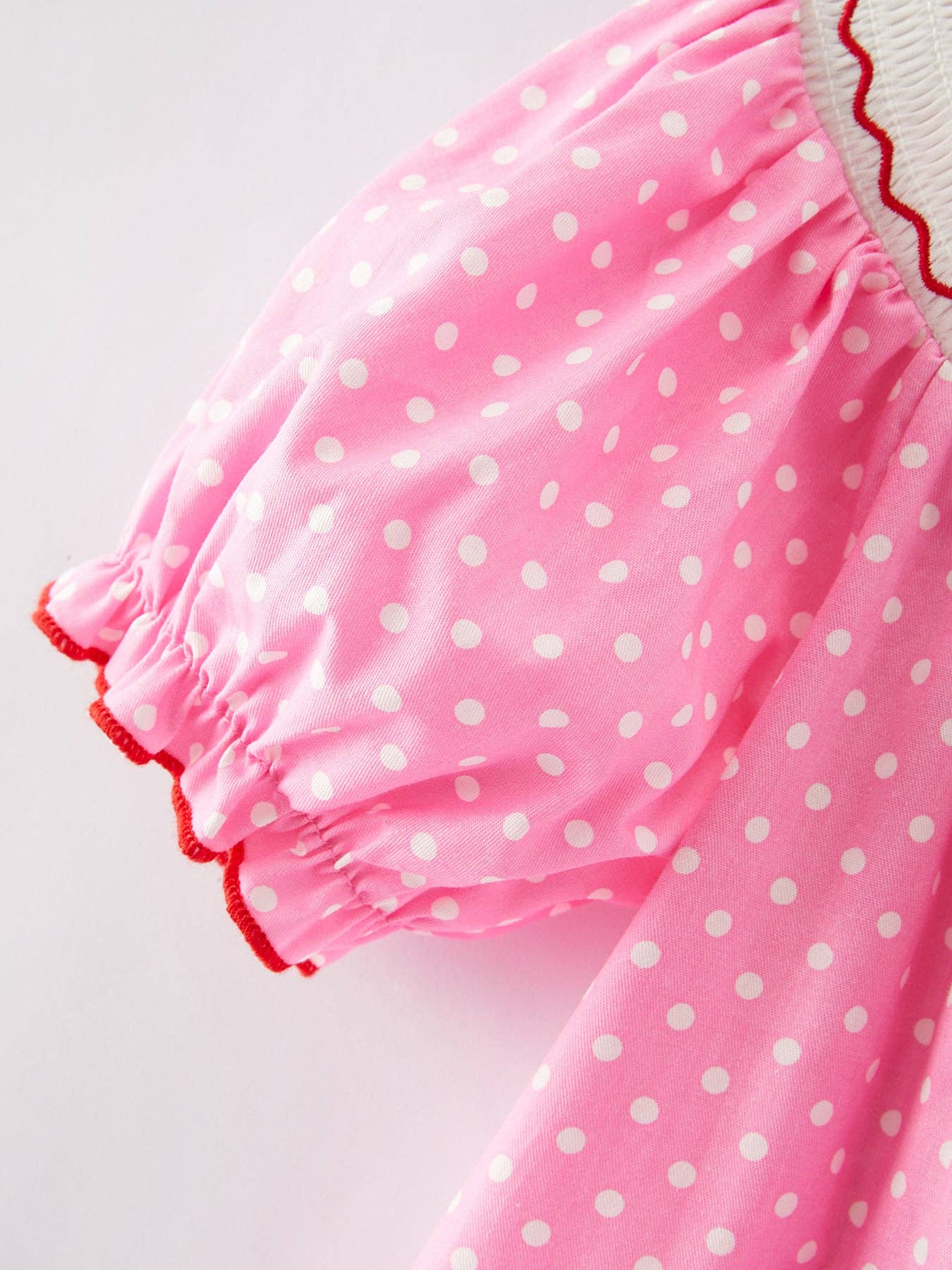 Valentine's Day Smocking Polka Dots Dress