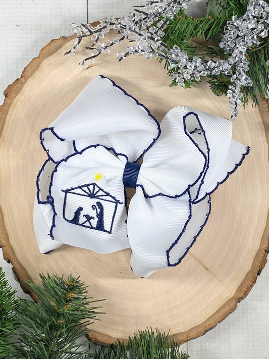 Nativity Moonstitch Hair Bow