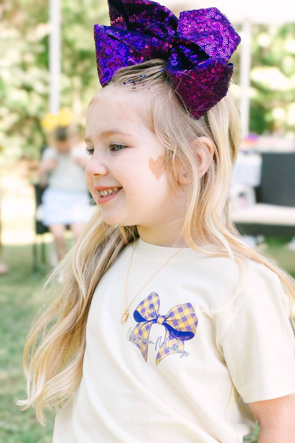 Gingham Bow Football Tee