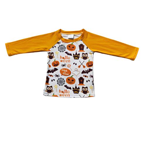 Yellow Halloween Raglan Candy Tee