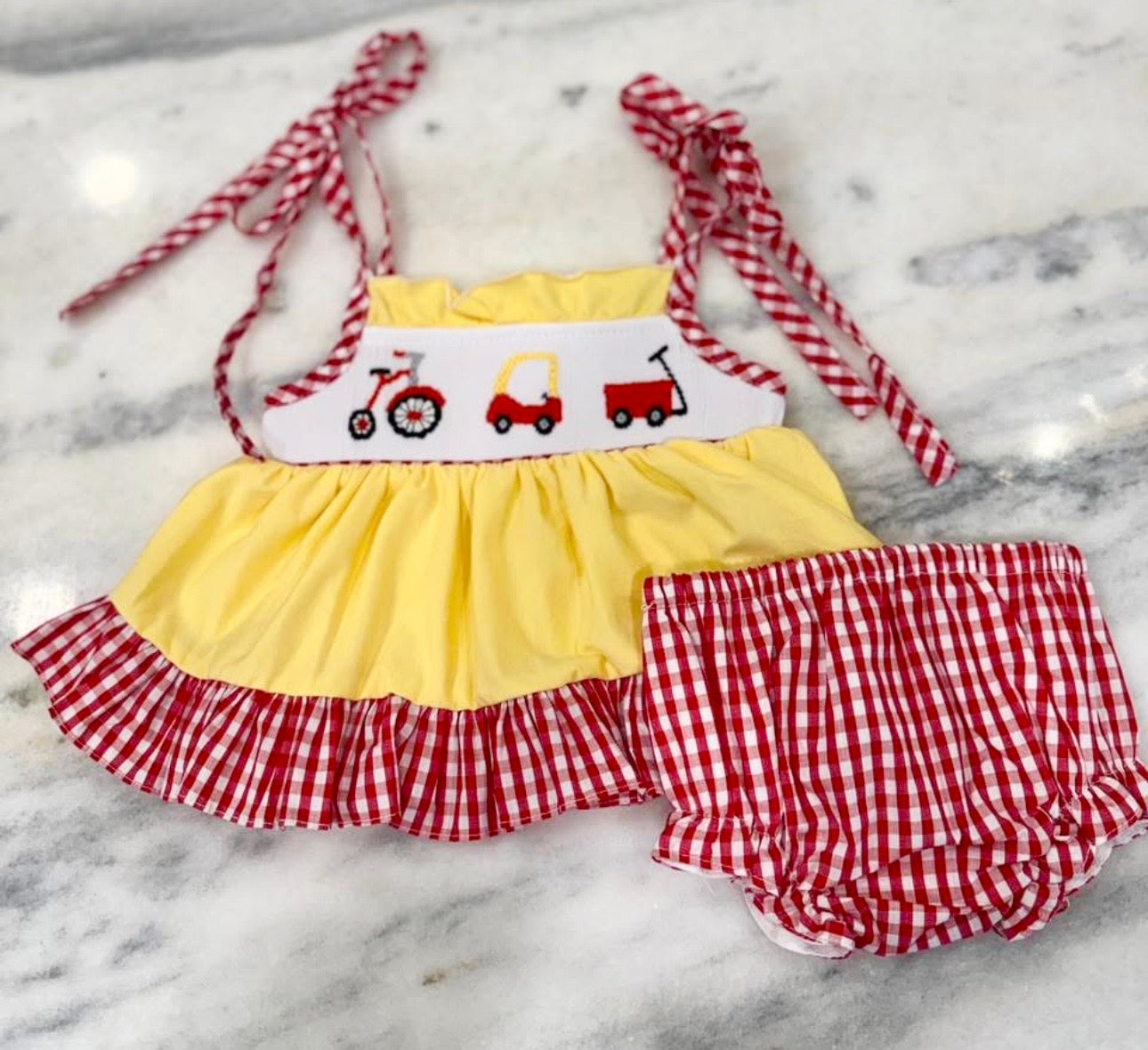 Red Toy Girl Bloomer Set