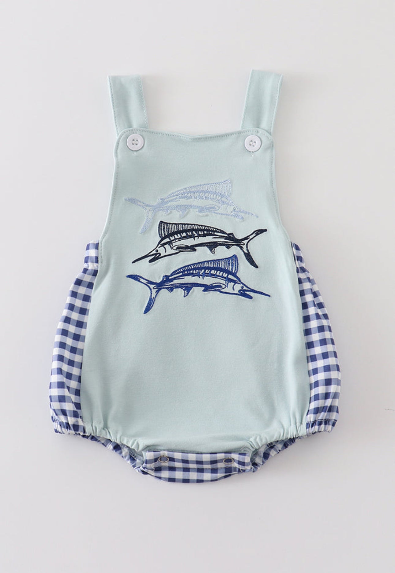 Blue Marlin Embroidery Boy Bubble