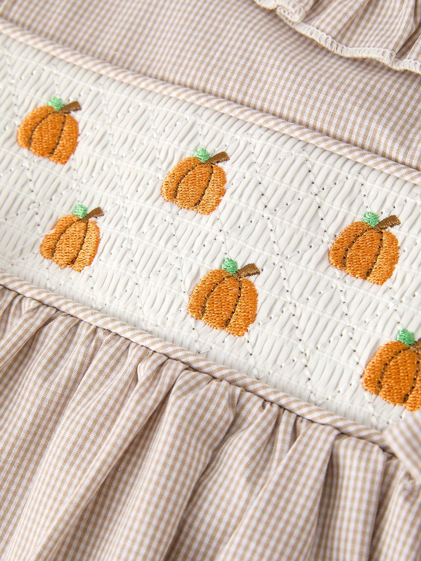 Beige Pumpkin Smock Dress