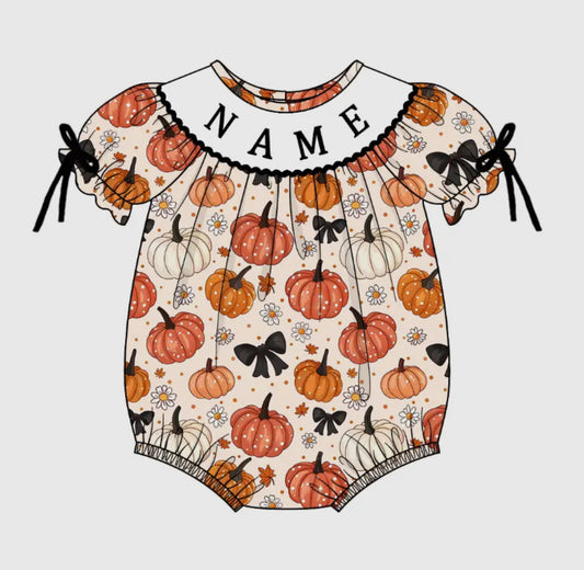 Pumkin Bow Custom Bubble