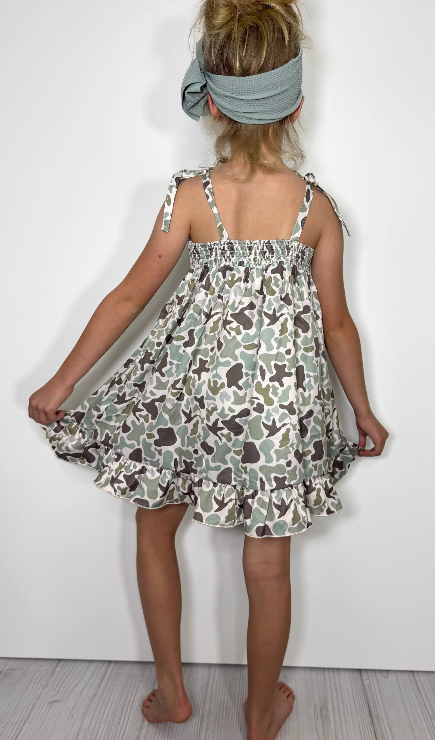 Muted Camo Smocked Dress