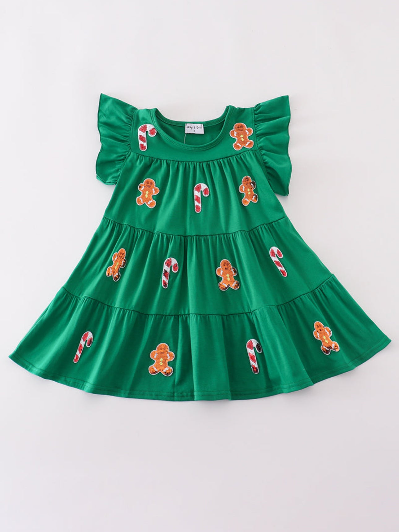 Green Tiered Sequin Dress