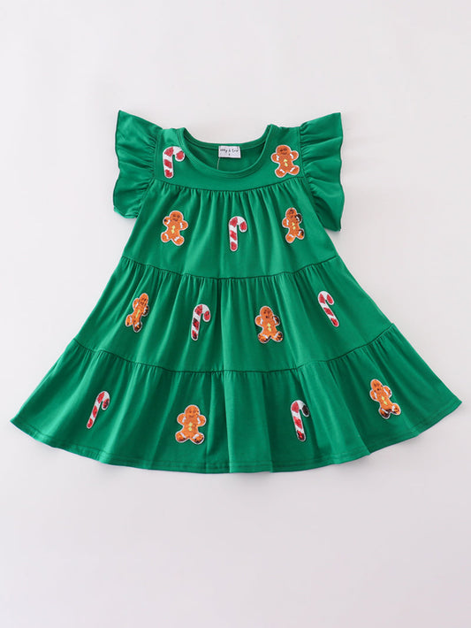 Green Tiered Sequin Dress