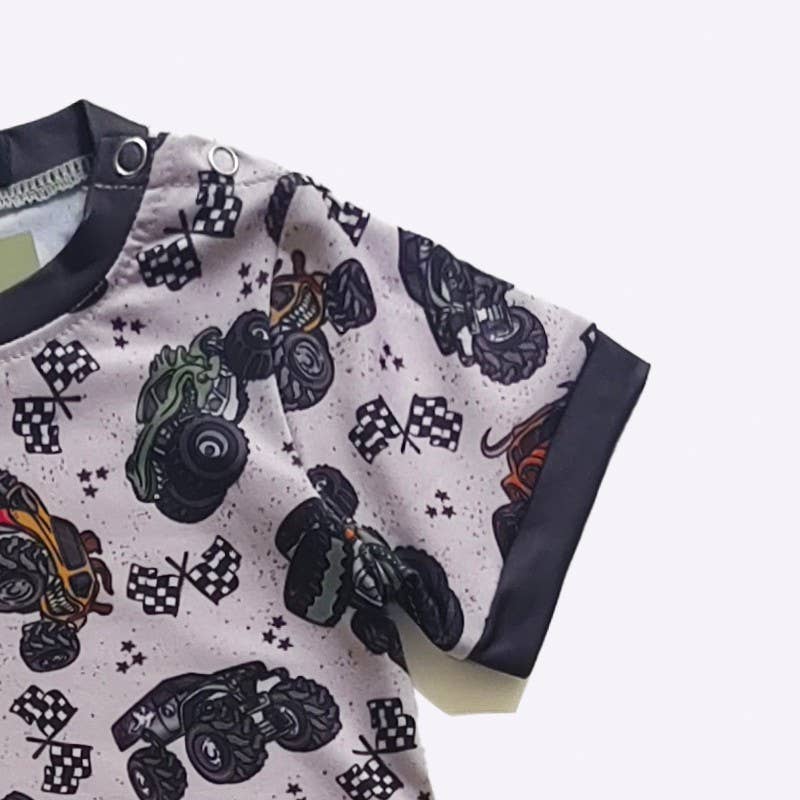 Monster Truck Boy Romper