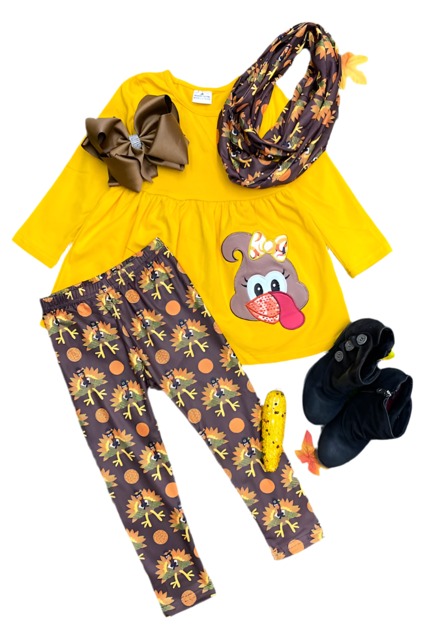 Yellow Turkey Set w/Scarf