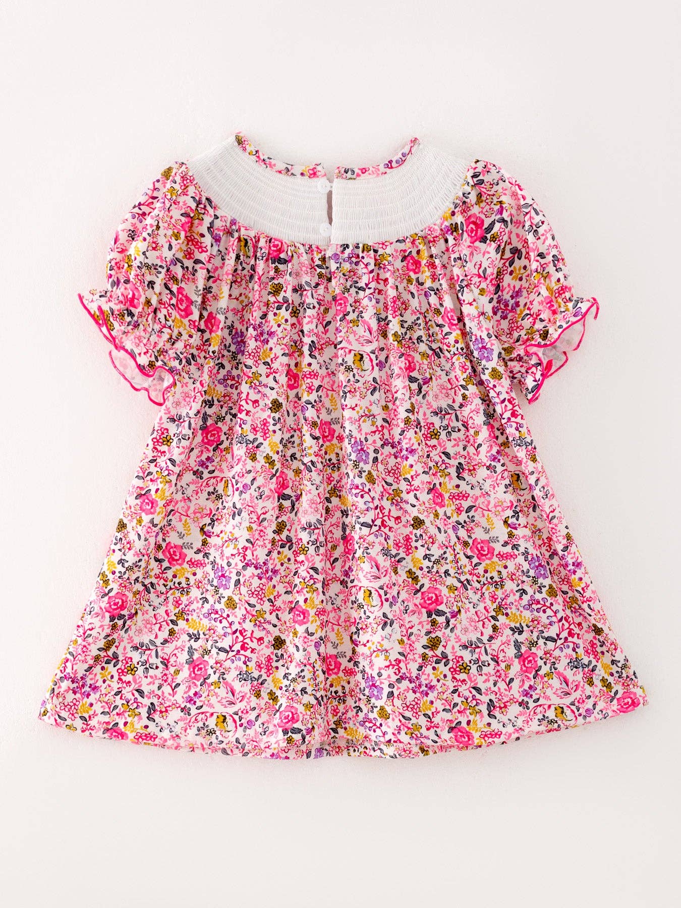 Pumpkin Floral Smocking Dress