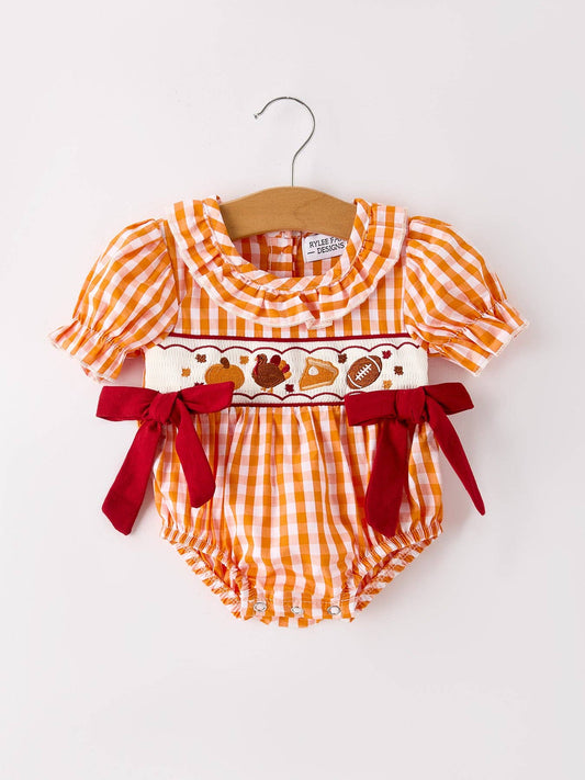 Fall Orange Check Bubble