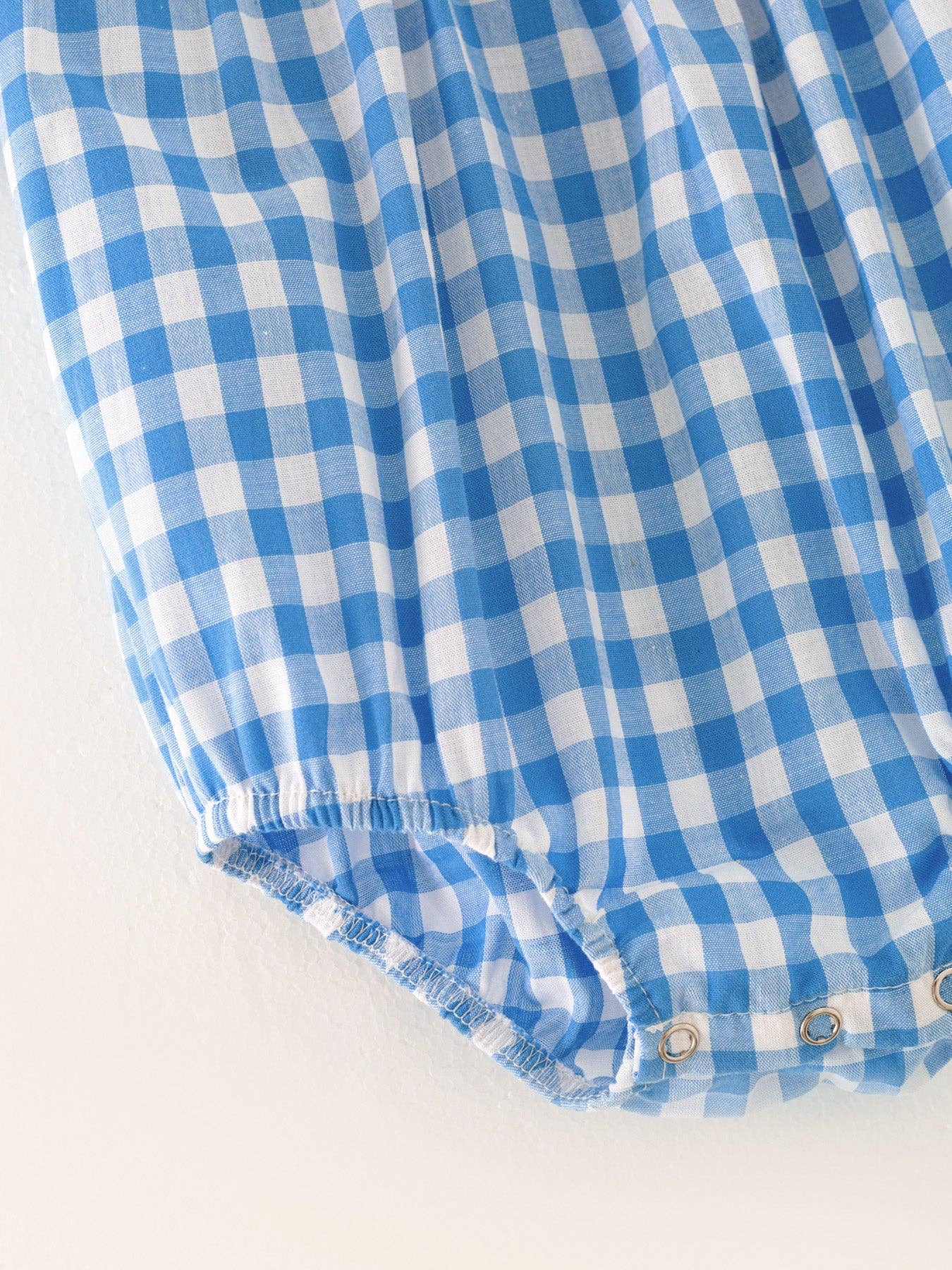 Blue Smock Gingham Plaid Bubble