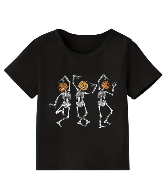 Black Pumpkin Skeleton Tee