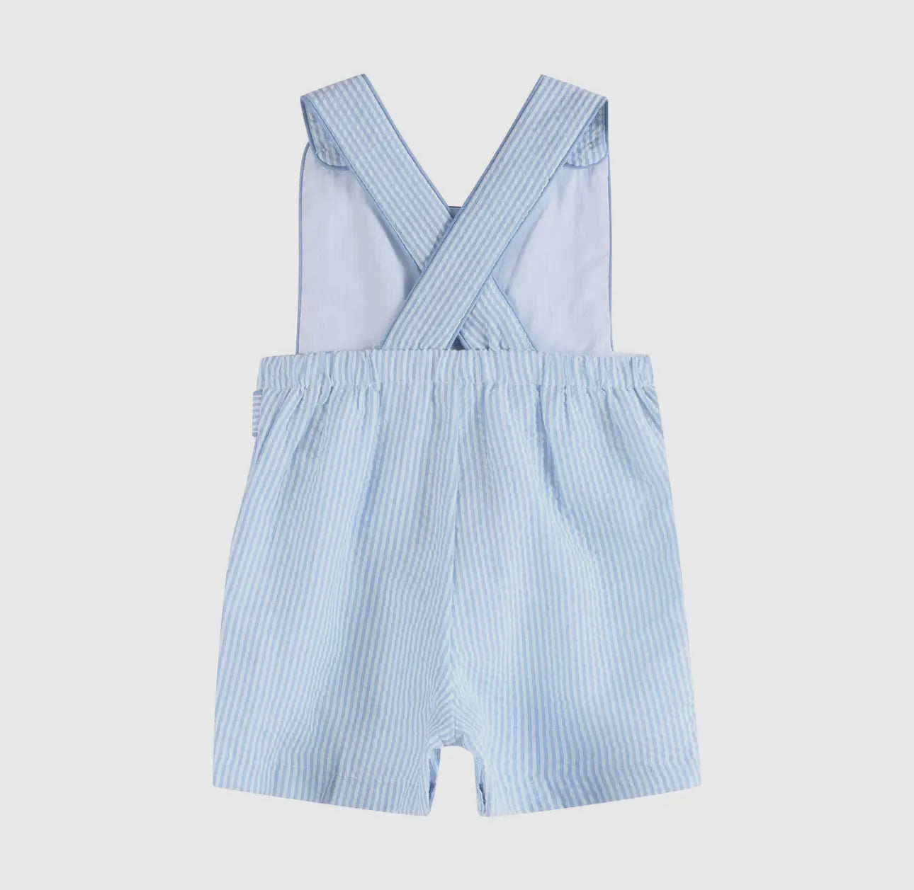 Blue Seersucker Bunny Shortall