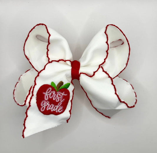 First Grade Apple Bow