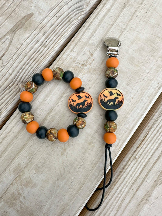 Duck Dog Pacifier Clip
