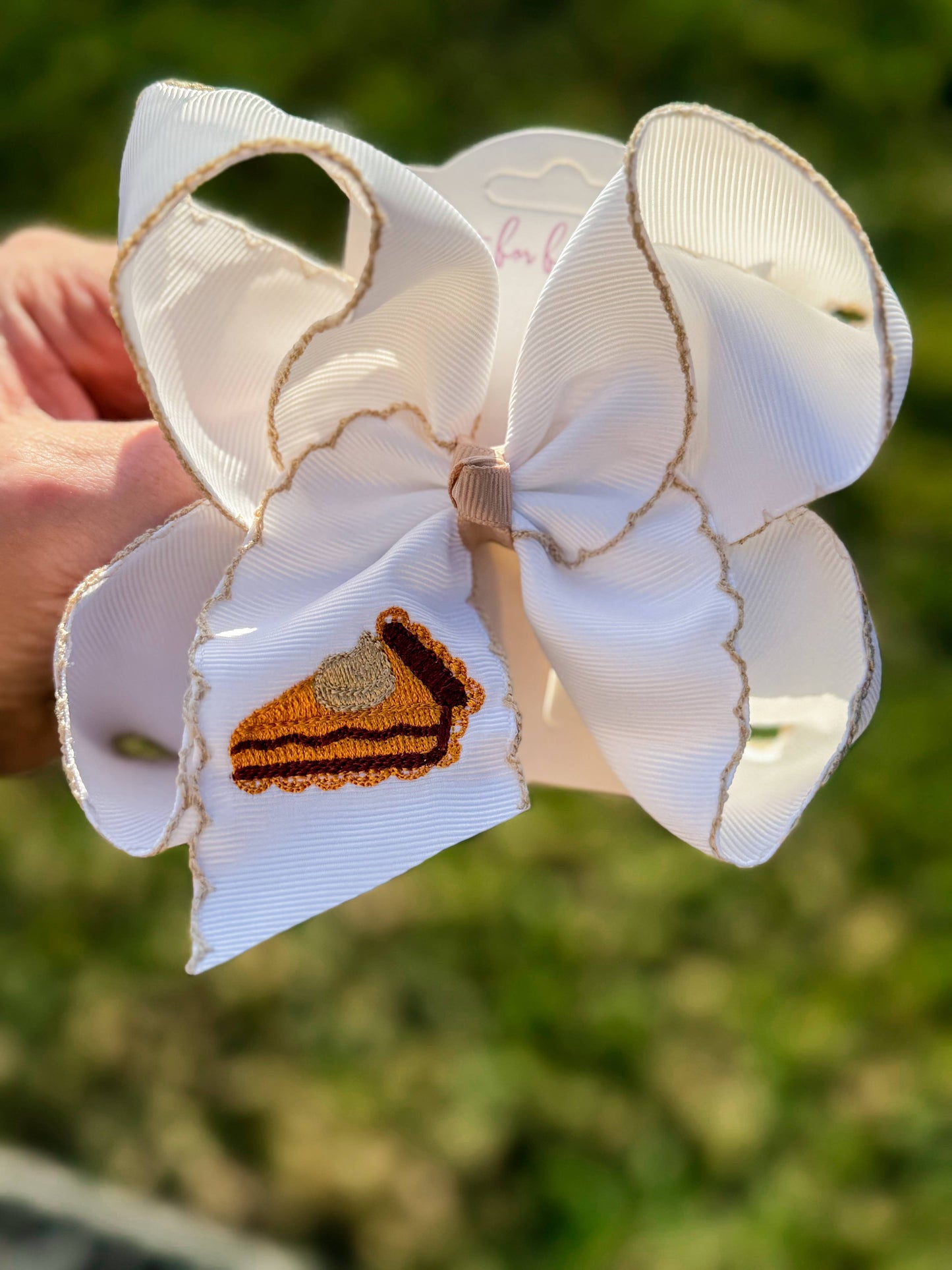 Pumpkin Pie Slice Hair Bow