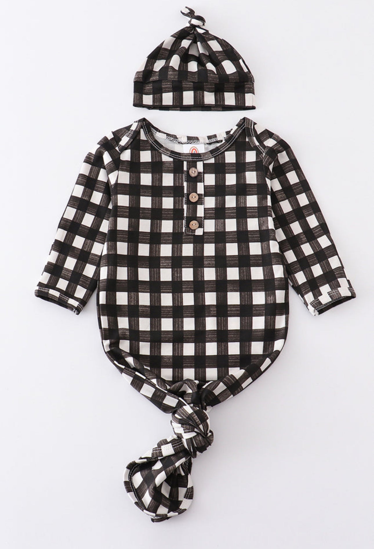 Buffalo Plaid 2pc Baby Gown