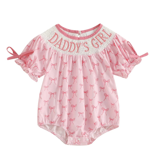 Daddy’s Girl Smocked Bow Bubble