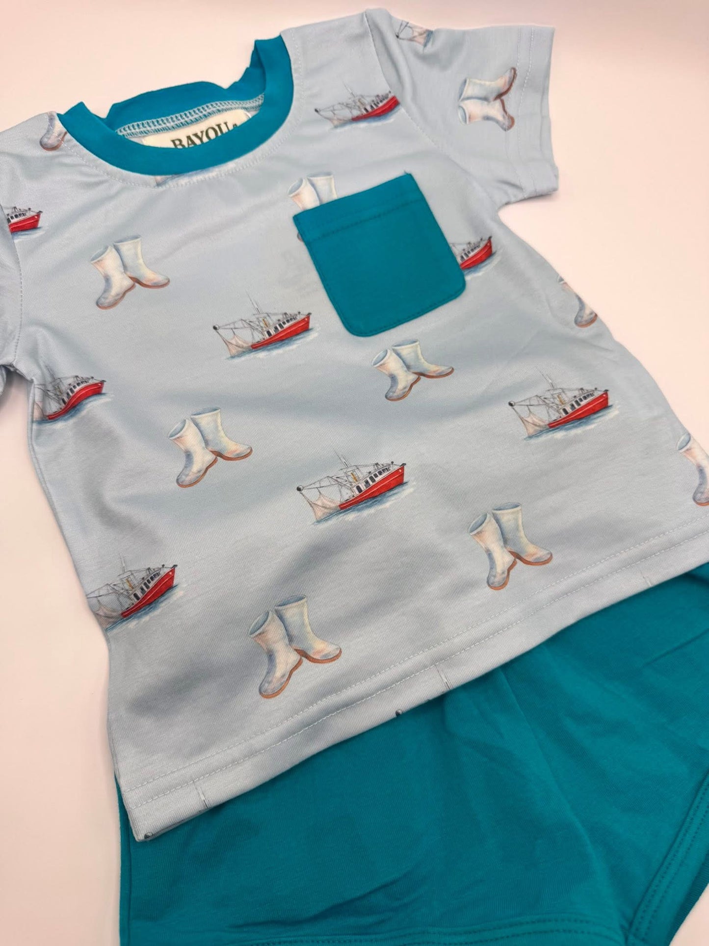 Blue Shrimp Short Set