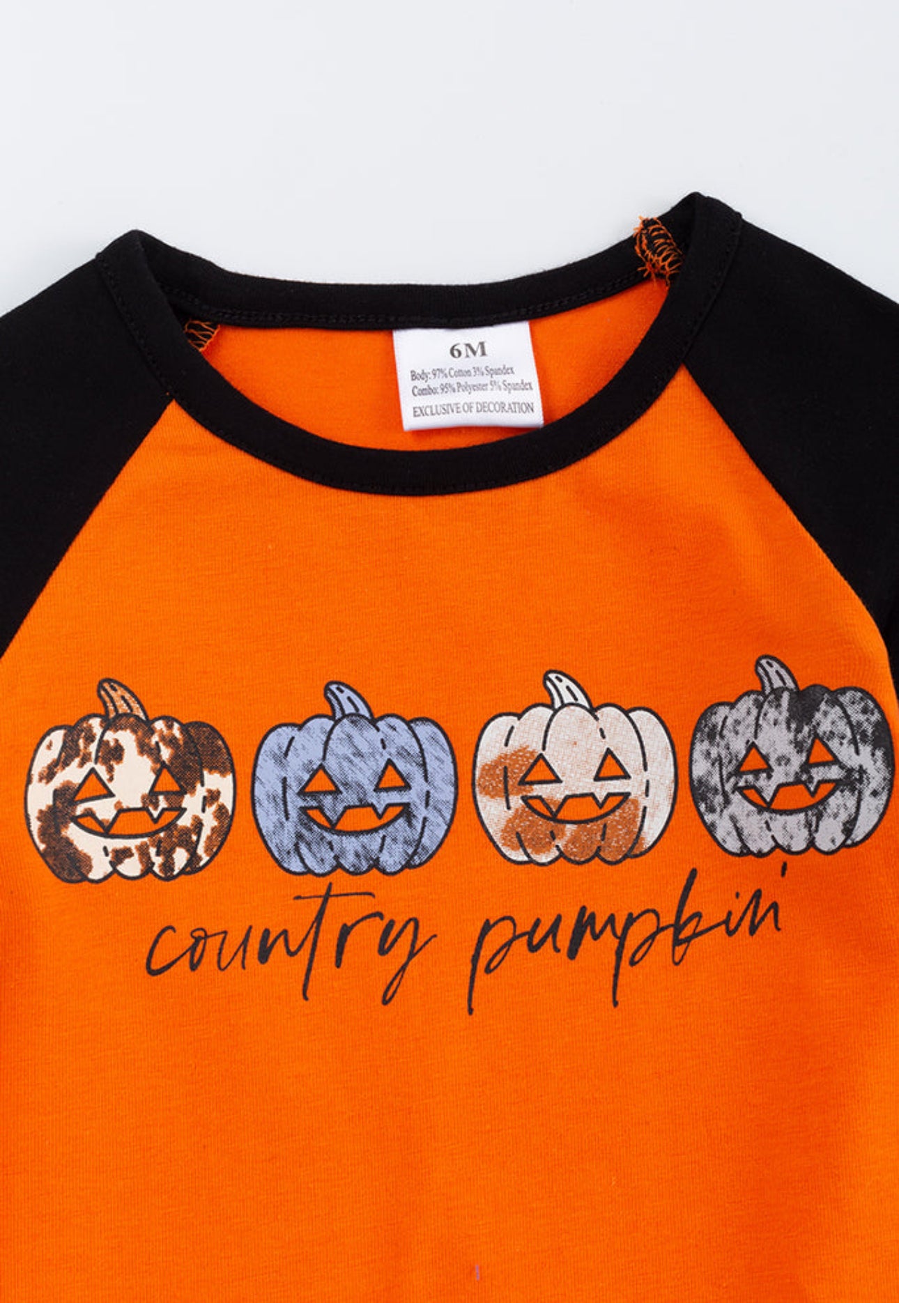 Halloween Country Pumpkin Ruffle Romper