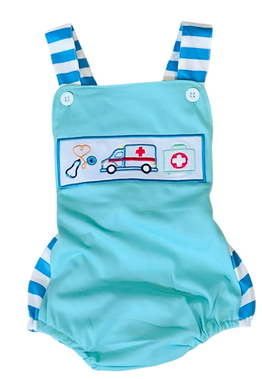 Healthcare Ambulance Stripe Romper
