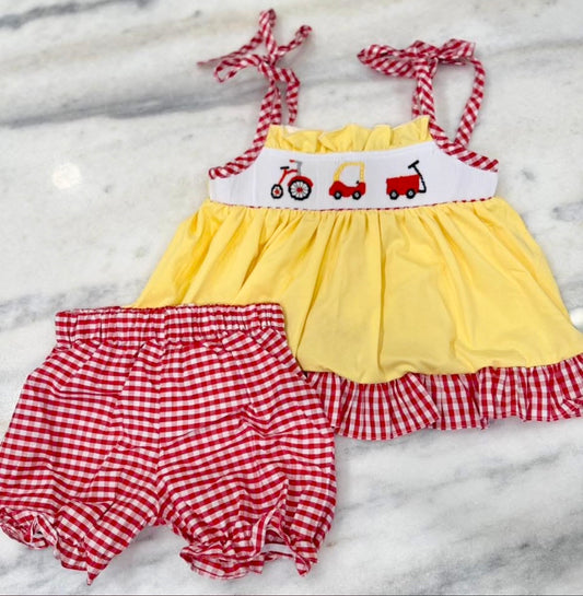 Red Toy Girl Short Set
