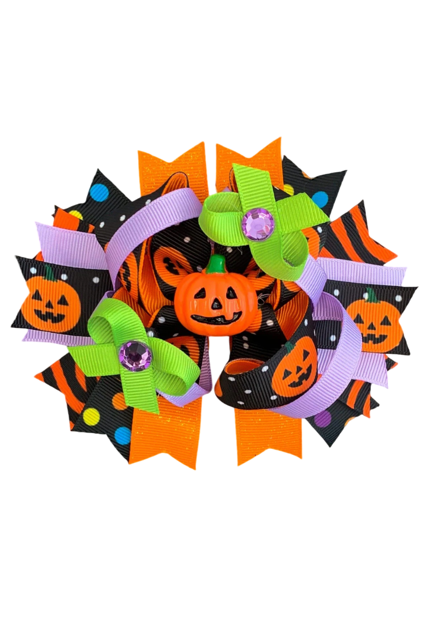 Pumpkin Halloween Bow