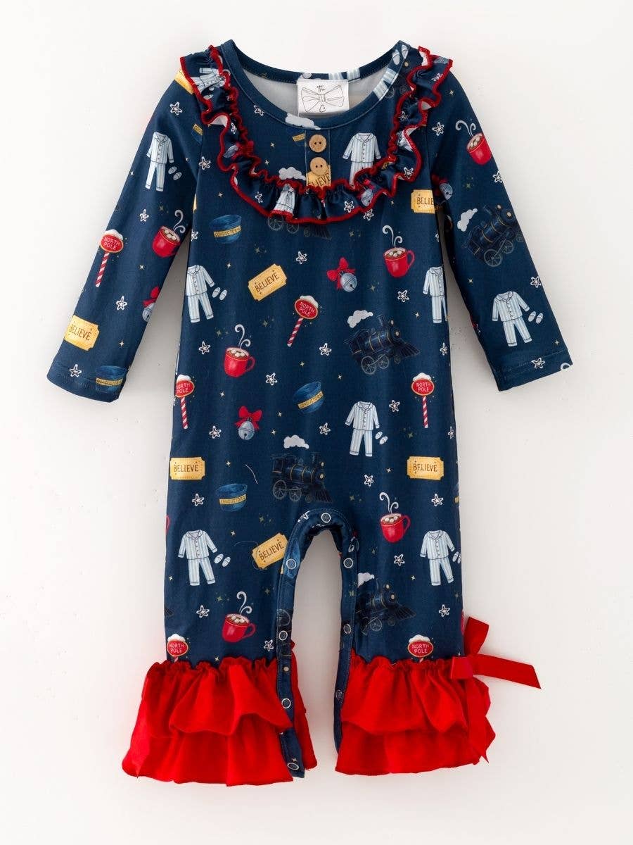 Polar Express Ruffle Romper