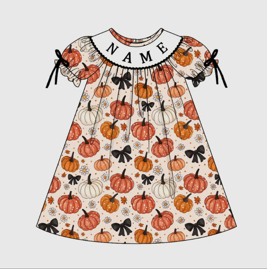 Pumpkin Bow Custom Dress