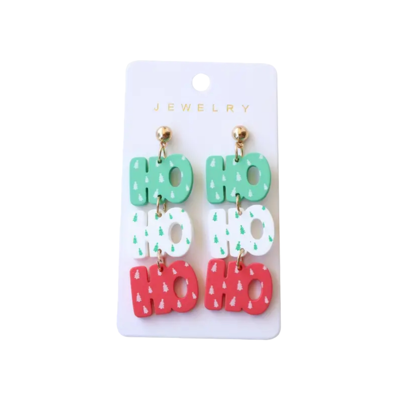 Christmas Tree HoHoHo Dangle Earrings