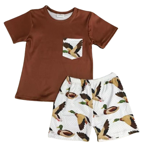 Brown Tee Duck Short Set