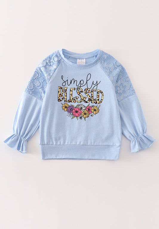 Blue Simply Blessed Top