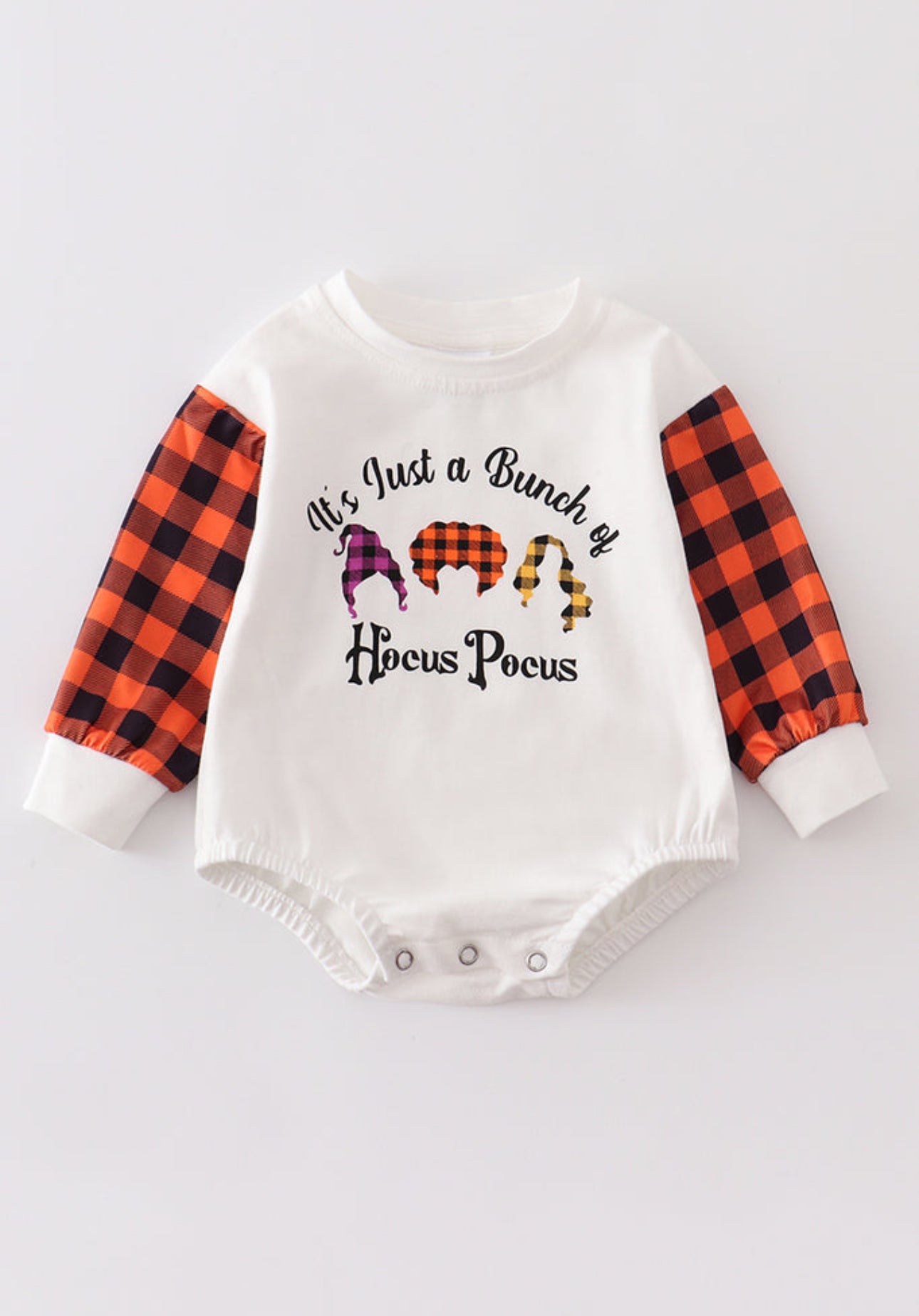 Hocus Pocus Plaid Boy Romper