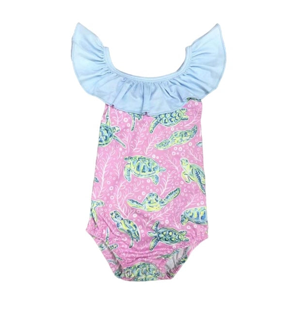 Pink Turtle Romper