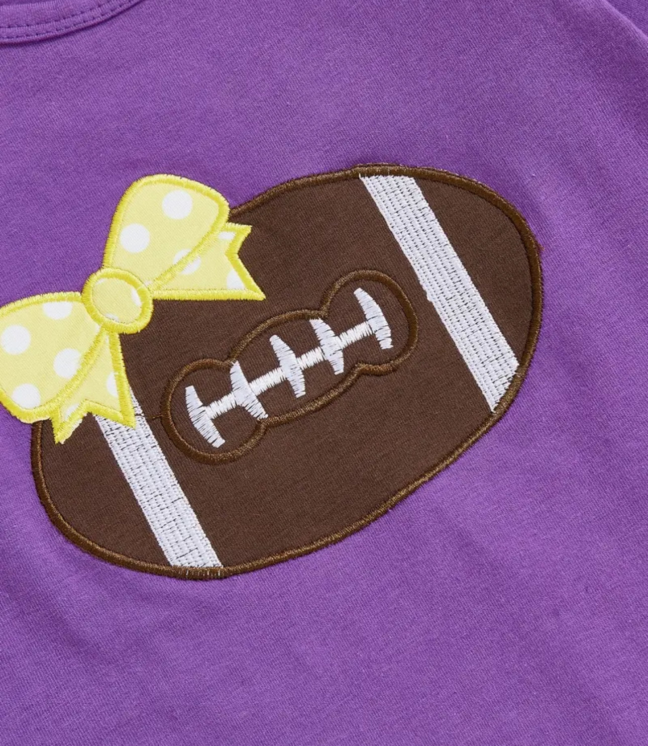 Purple Yellow Football Ruffle Romper