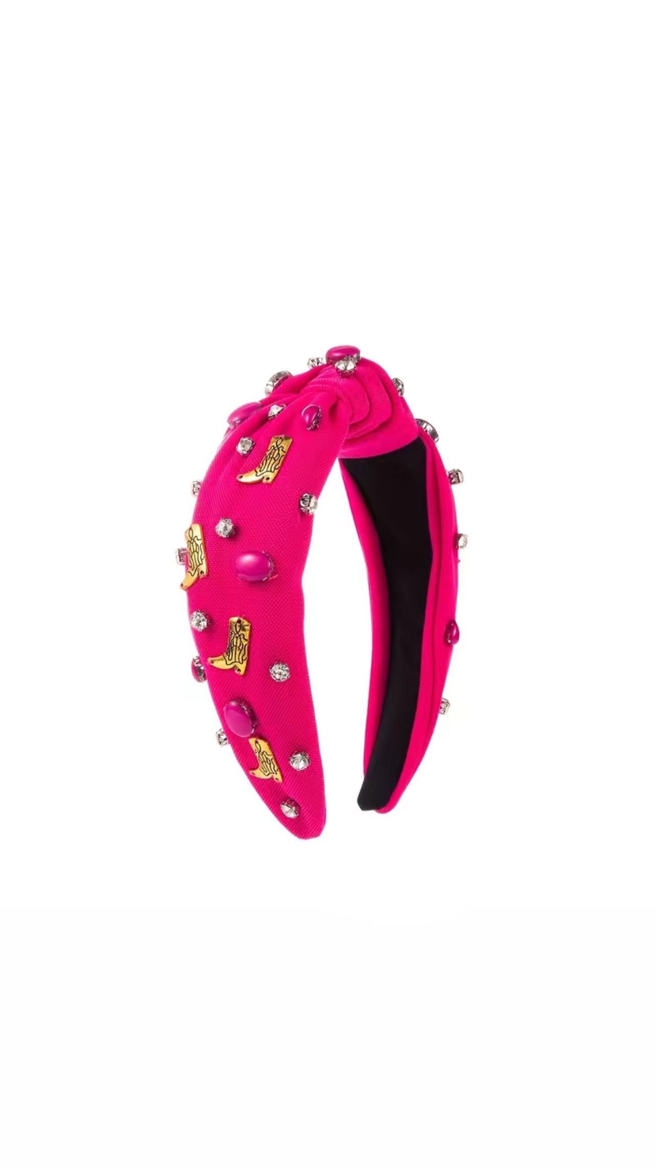 Hot Pink Cowgirl Rhinestone Headband