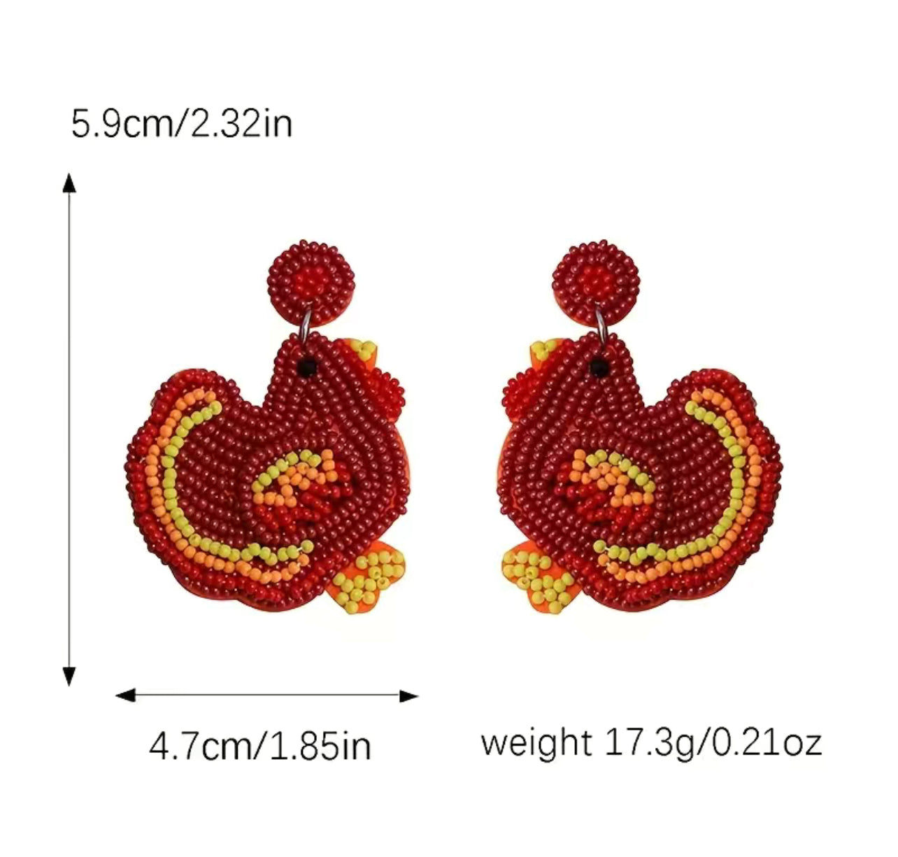 Brown Turkey Beaded Earrings