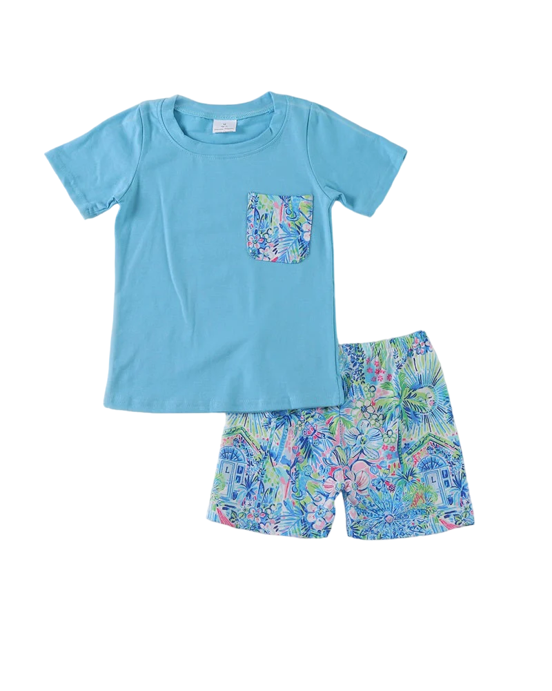 Blue Lilly Short Set