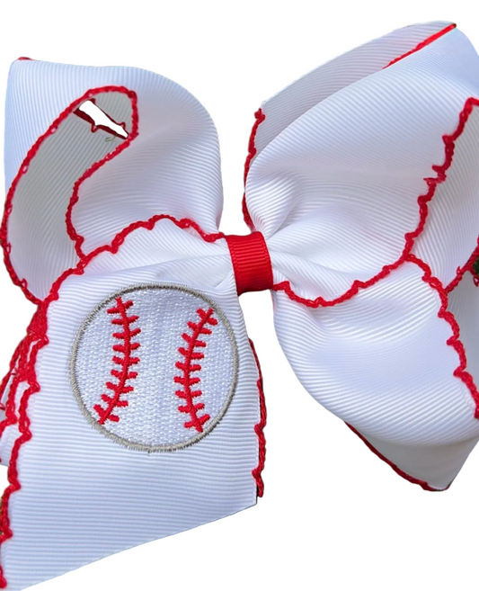 White Baseball Bow