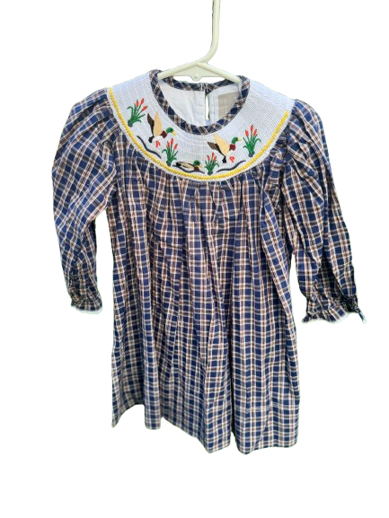 Plaid Smocked Duck Dress