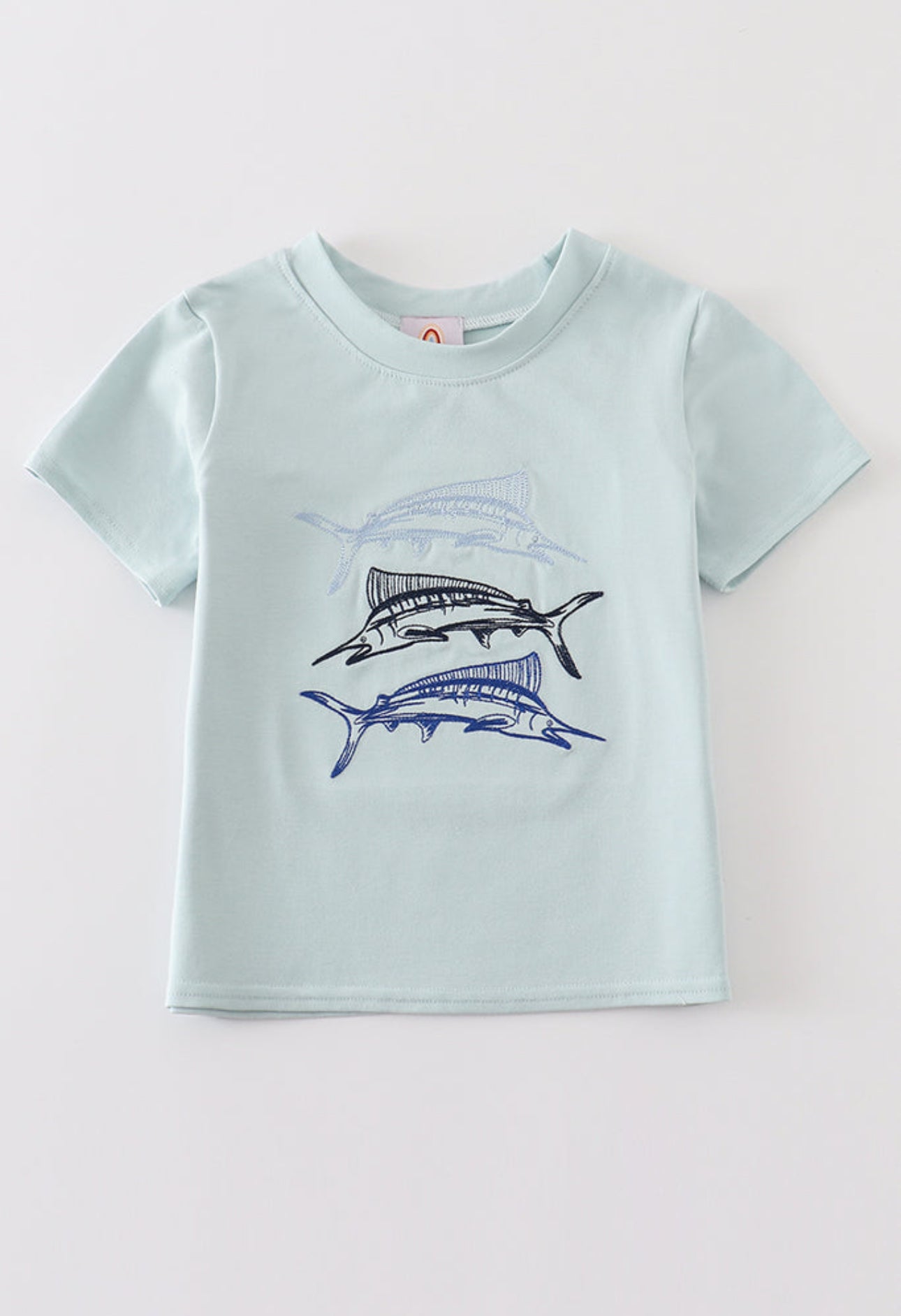 Blue Marlin Embroidery Boy Top