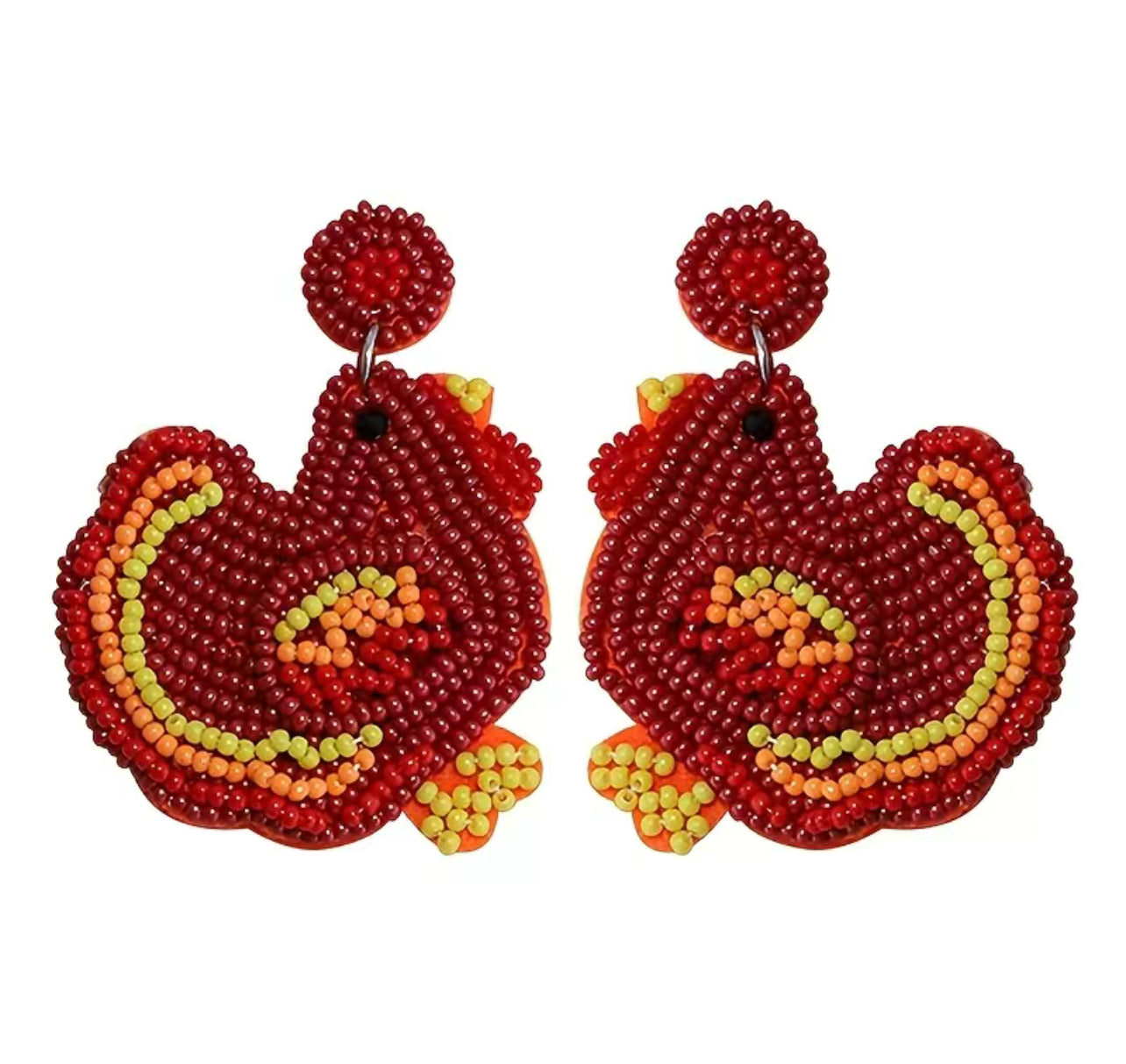 Brown Turkey Beaded Earrings