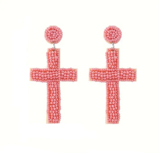 Cross Beaded Earrings